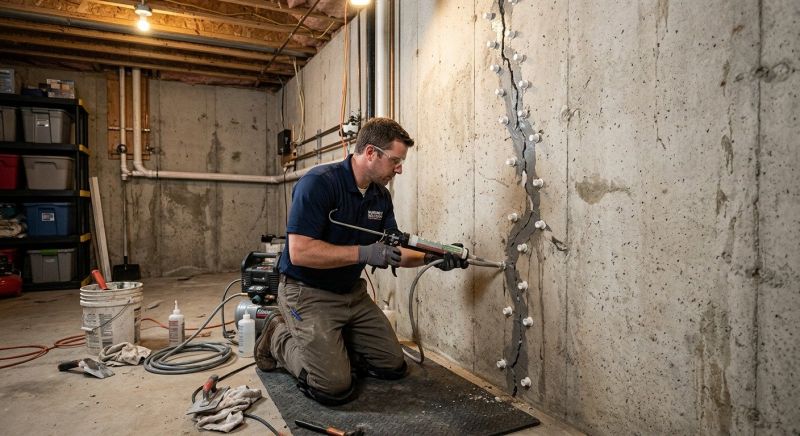 Basement Crack Repair in Bristol, RI