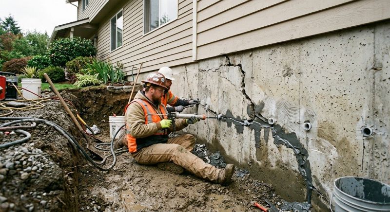 Cracked Foundation Repair in Berkley, MA