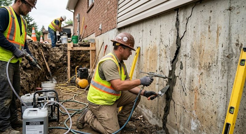 Cracked Foundation Repair in Cranston, RI