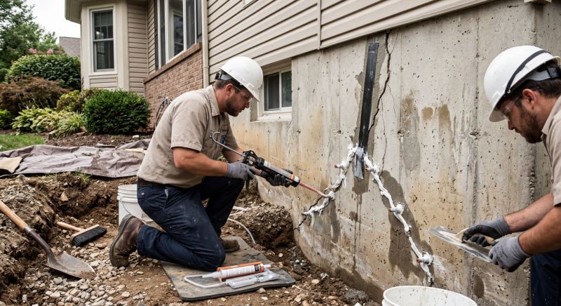 Cracked Foundation Repair in East Taunton, MA