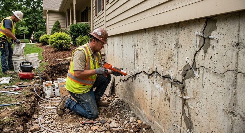 Cracked Foundation Repair in Middleboro, MA