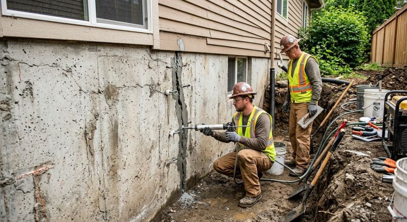 Cracked Foundation Repair in North Scituate, RI