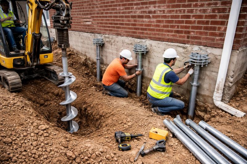 Helical Piers Installation in Bristol, RI