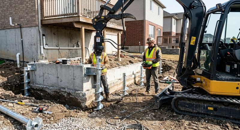 Helical Piers Installation in Bristol, RI