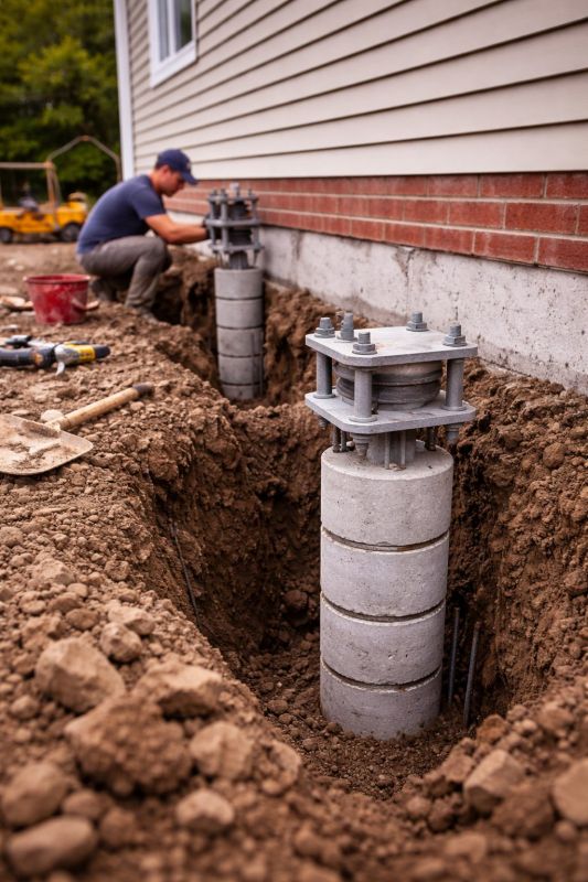 Helical Piers Installation in Bristol, RI