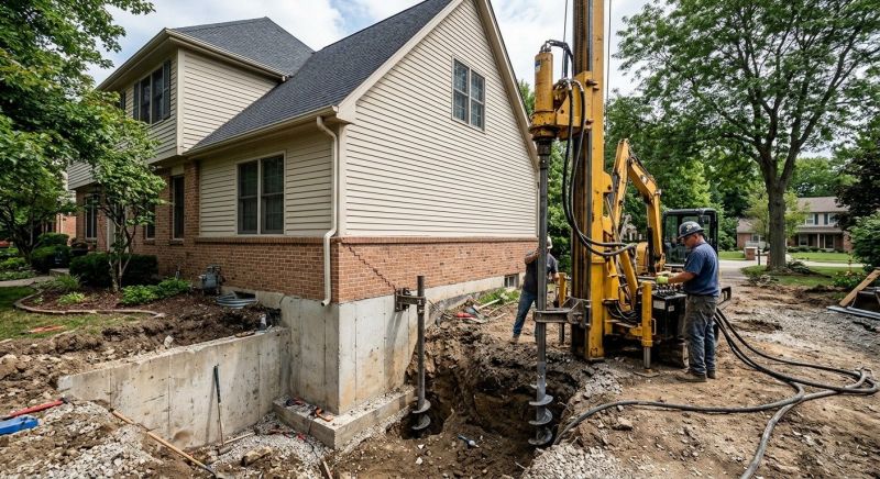 Helical Piers Installation in Bristol, RI