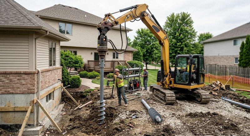 Helical Pile Installation in Bristol, RI