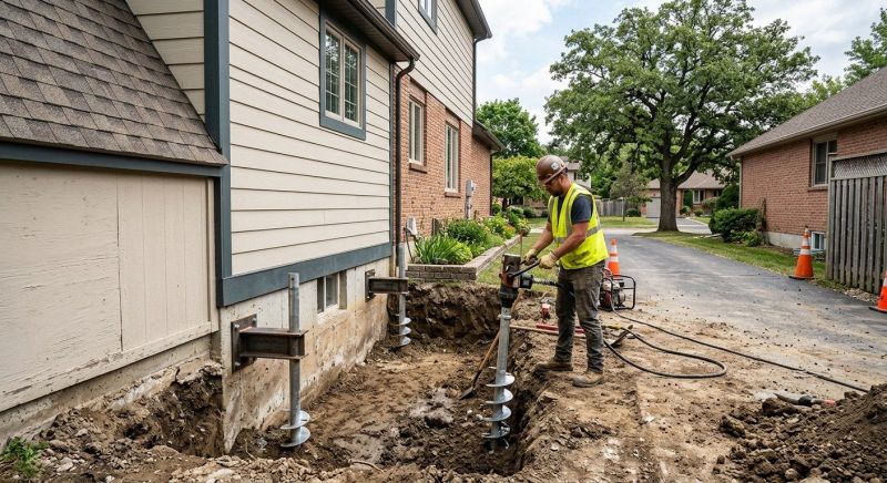 Helical Pile Installation in Bristol, RI