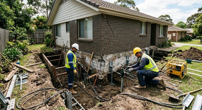 Sinking Foundation Repair in Mansfield, MA