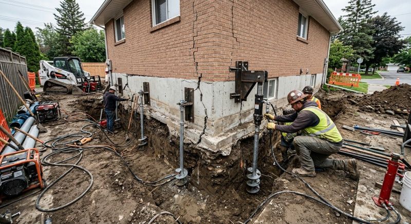 Sinking Foundation Repair in Plainville, MA
